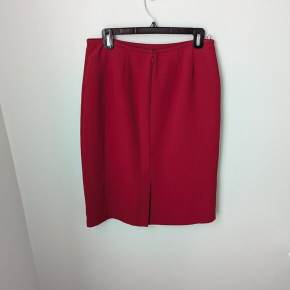 Vintage Evan Picone Women's Red 2 Piece Suit Jacket & Skirt Set, 10 - Picture 8 of 10